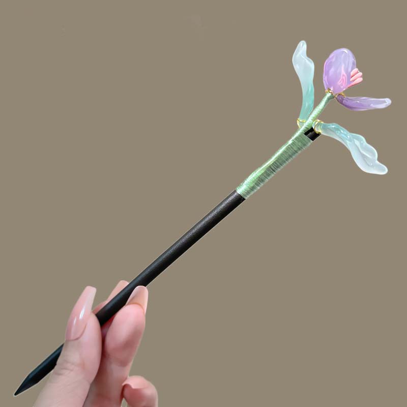 New Chinese Style Flower Wooden Hair Sticks For Women Classic Petal Leaf Chopsticks Buns Hair Pins Hair Ornaments