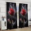 Crimson Rose Smoke Curtains French Retro Style Suitable Bedrooms Living Rooms Decorative Made Of Polyester With Rod Pocket Great Room Decor