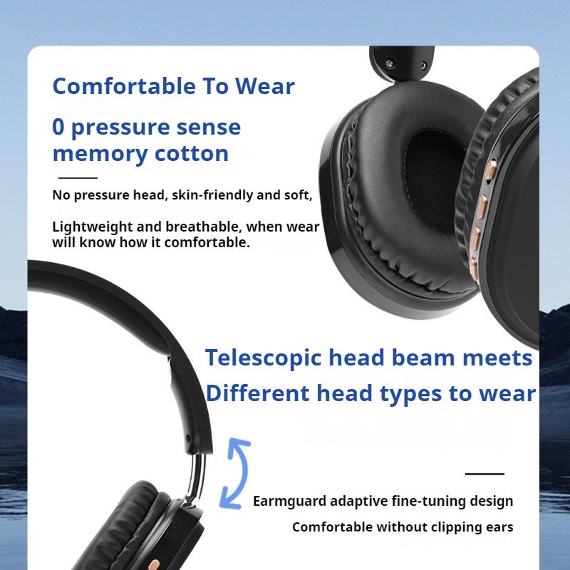 Surround Stereo Sound Wireless Bluetooth Headphones Over Ear Headset Noise Reduction Sports Gamer Earphones HD Mic Support TF/FM