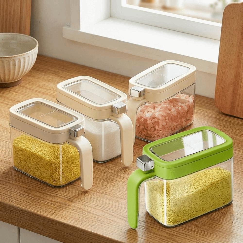 Plastic Pop-Top Seasoning Box 600ML Salt Storage Container Multi-functional Spice Jars Kitchen