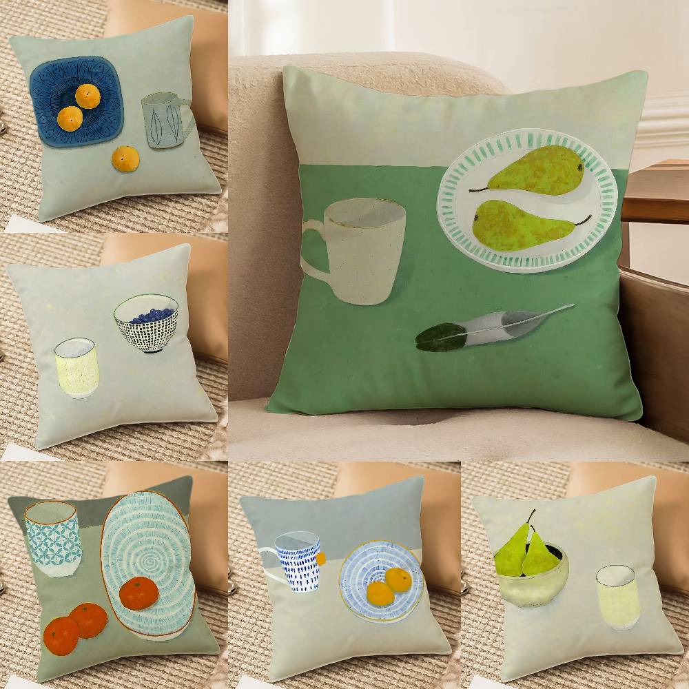Abstract Simple Life Art Pattern Pillow Case Printed Brushed Fleece Pillow Baby Skin-Touch Eco-Friendly Dye-Sublimat