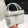 2025 Summer New Handbag Women's Fashion Simple Large Capacity Stone Pattern Bucket Bag Casual Solid Color Messenger Bag