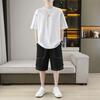 Men's New Summer Solid Color Simple Short-sleeved Shorts Two-piece Set Casual Loose Versatile Large Size Suit