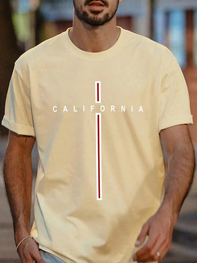 Fashion T-shirt for Men Y2K Tops Brand California Letter Printing T-shirt Summer Short Sleeve Tee Women Fashion Round Neck Tops