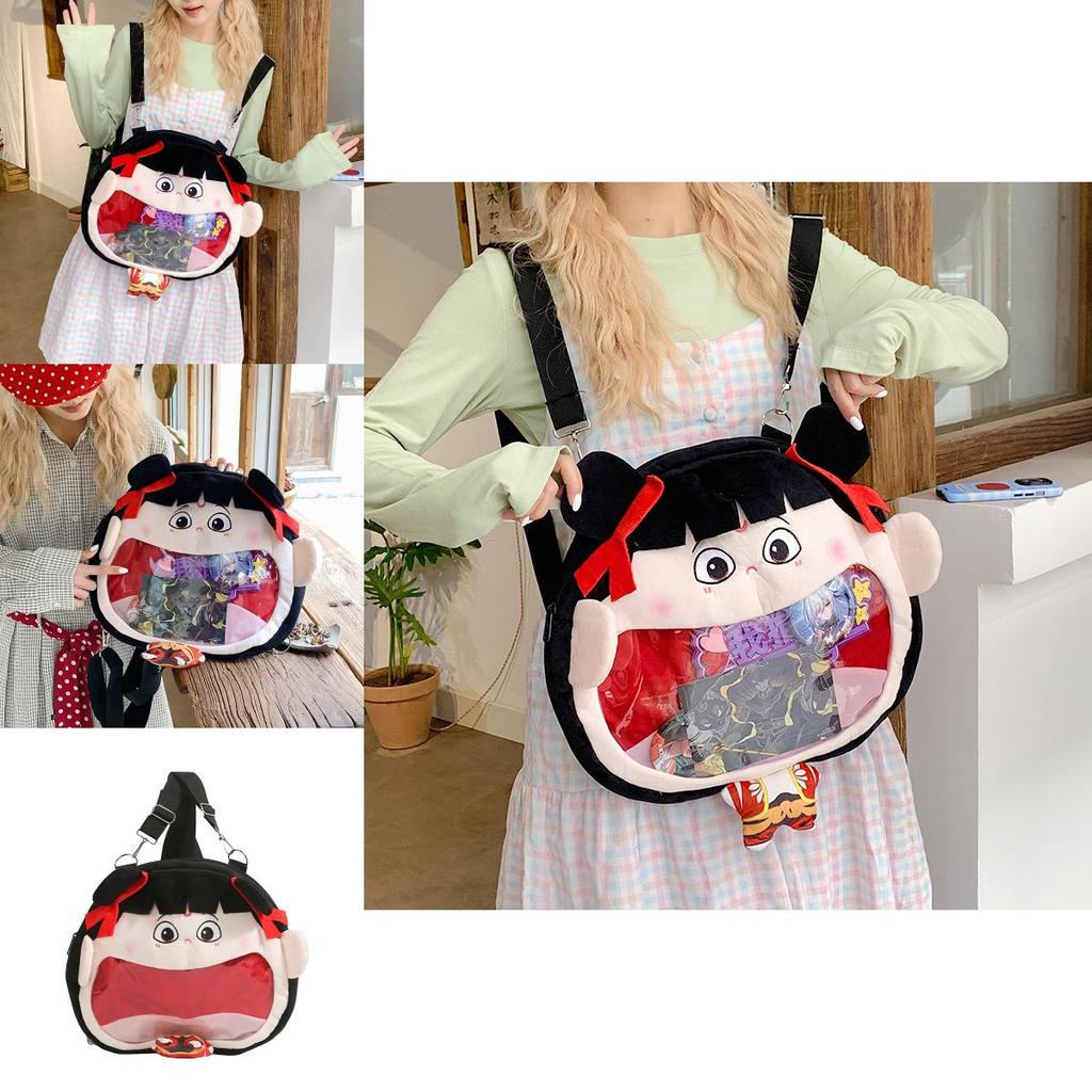 Nezha Plush Backpack For Kids With Large Capacity Cartoon Design For Daily Use