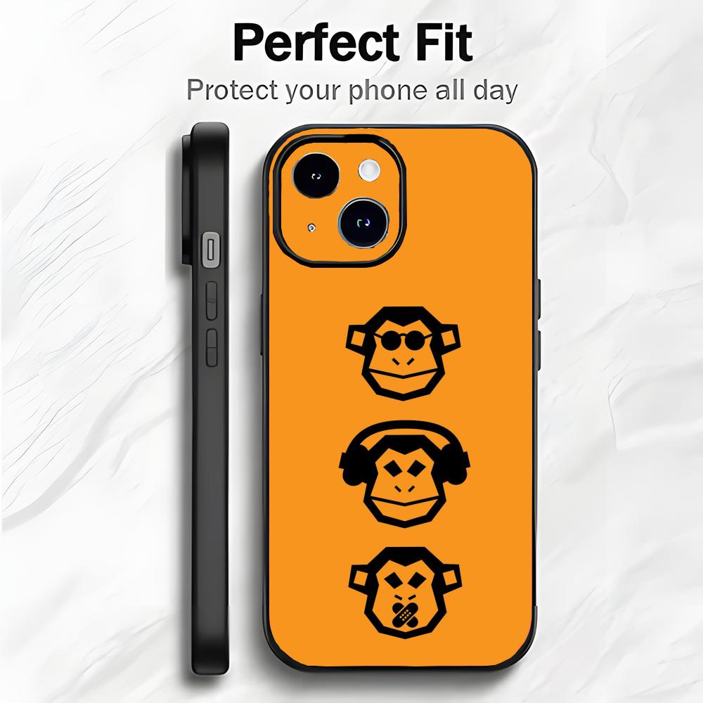 Cute Funny Art Three Monkeys Phone Case Phone Case Soft Packaging Lightweight For iPhone17 16 15 14 13ProMax