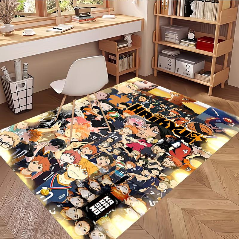 Haikyu Print Rug, Washable Floor Carpet, For Entryway Dorm Laundry Room Office Study, Home Decor Birthday Christmas Gift
