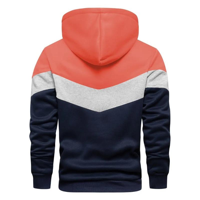 Pánský větruodolný kabát s barevnými bloky pro podzim a zimu Pánský ležérní pulovr Sportovní top Pánská mikina v minimalistickém stylu