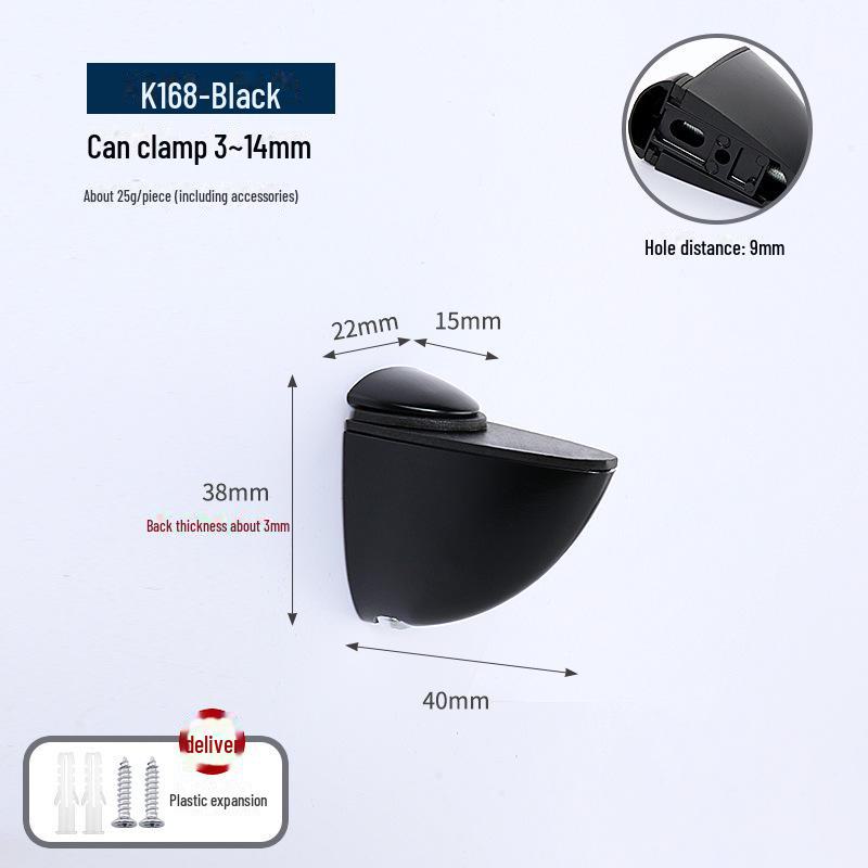 F-shaped Duckbill Glass Clamp for Bathroom/Kitchen 