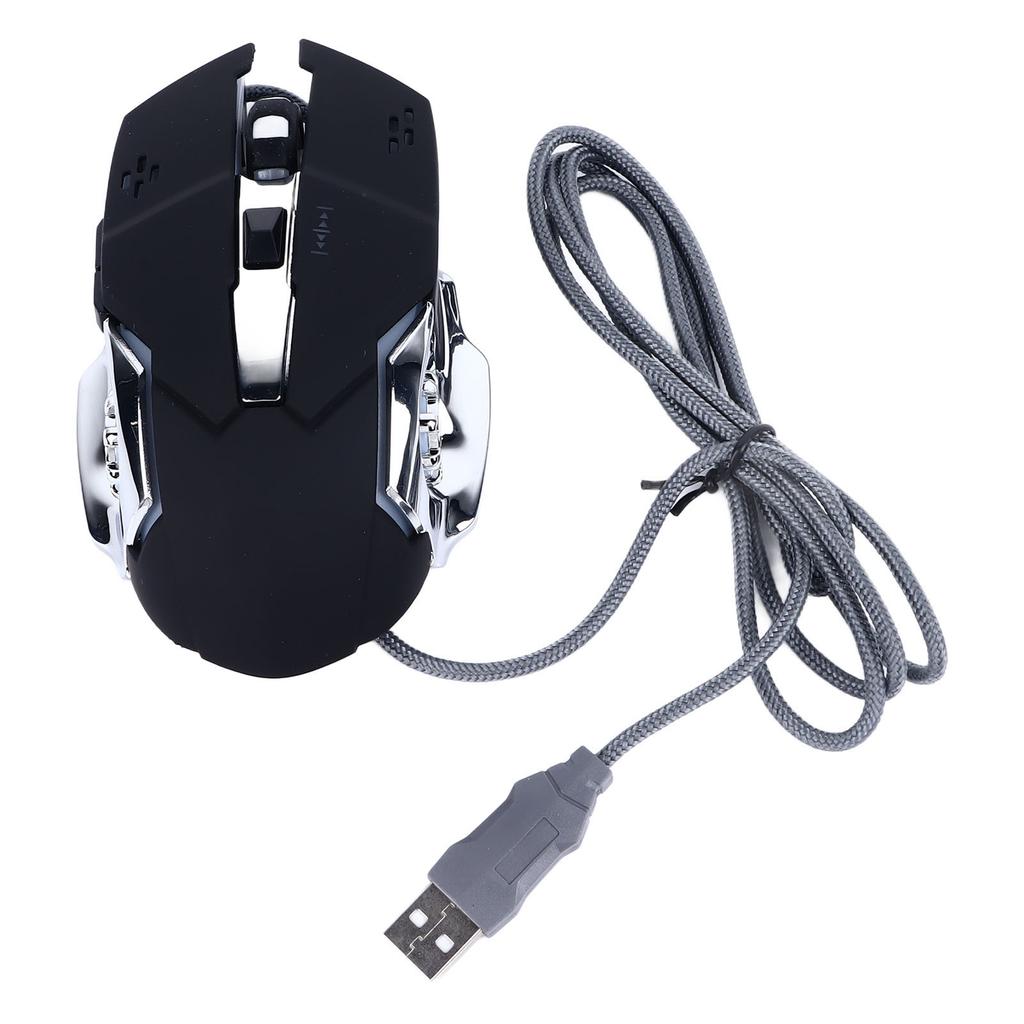 Wired Mouse Black High Sensitivity Ergonomic Design Quiet Stable Gaming Mouse for Computers Gaming Devices