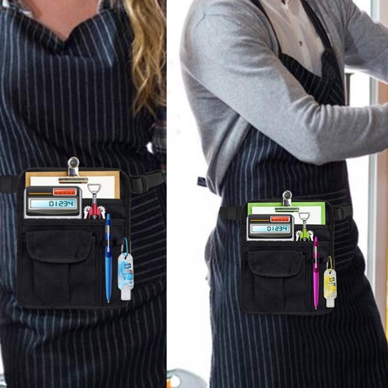 Waist Pouch Large Restaurant Waitress Accessories Bag with Adjustable Belt Utility Money Bag Working Serving Apron
