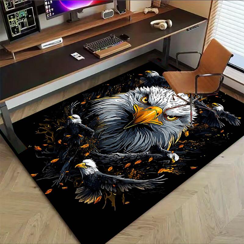 1PC Eagle Wings Non-Slip Floor Carpet Compatible for Office&Living Room&Dining room - Flat-Weave Machine- Soft & Pattern-E270