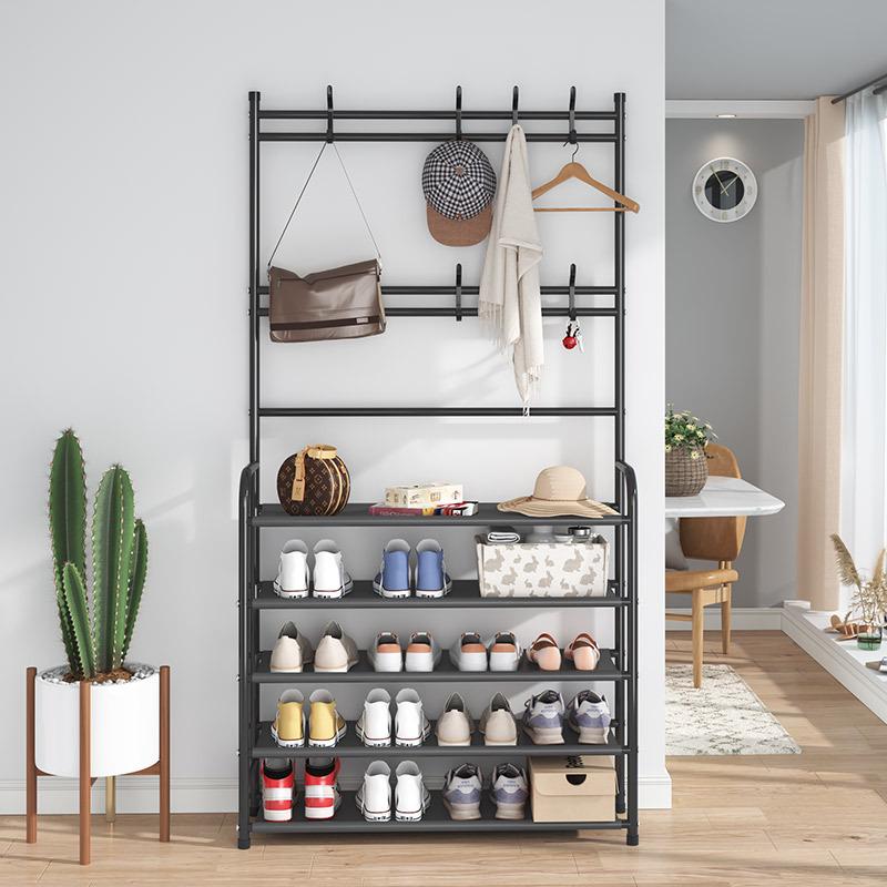 Modern Entryway Shoe and Coat Rack Cabinet: Multifunctional Storage for Shoes, Hats, and Coats