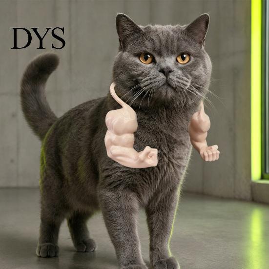 3D Printed Cat Toy Muscle Arm, Funny Photo Prop, Muscular Props Pet Shoulder Attachment for Feline Cosplay Costume Party Accessories Lightweight