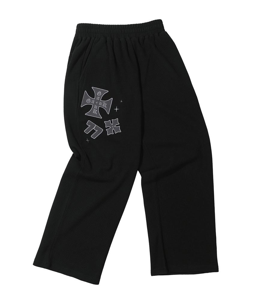 GAKKAI UNIONS Kasia Waffle Wide Pants Black