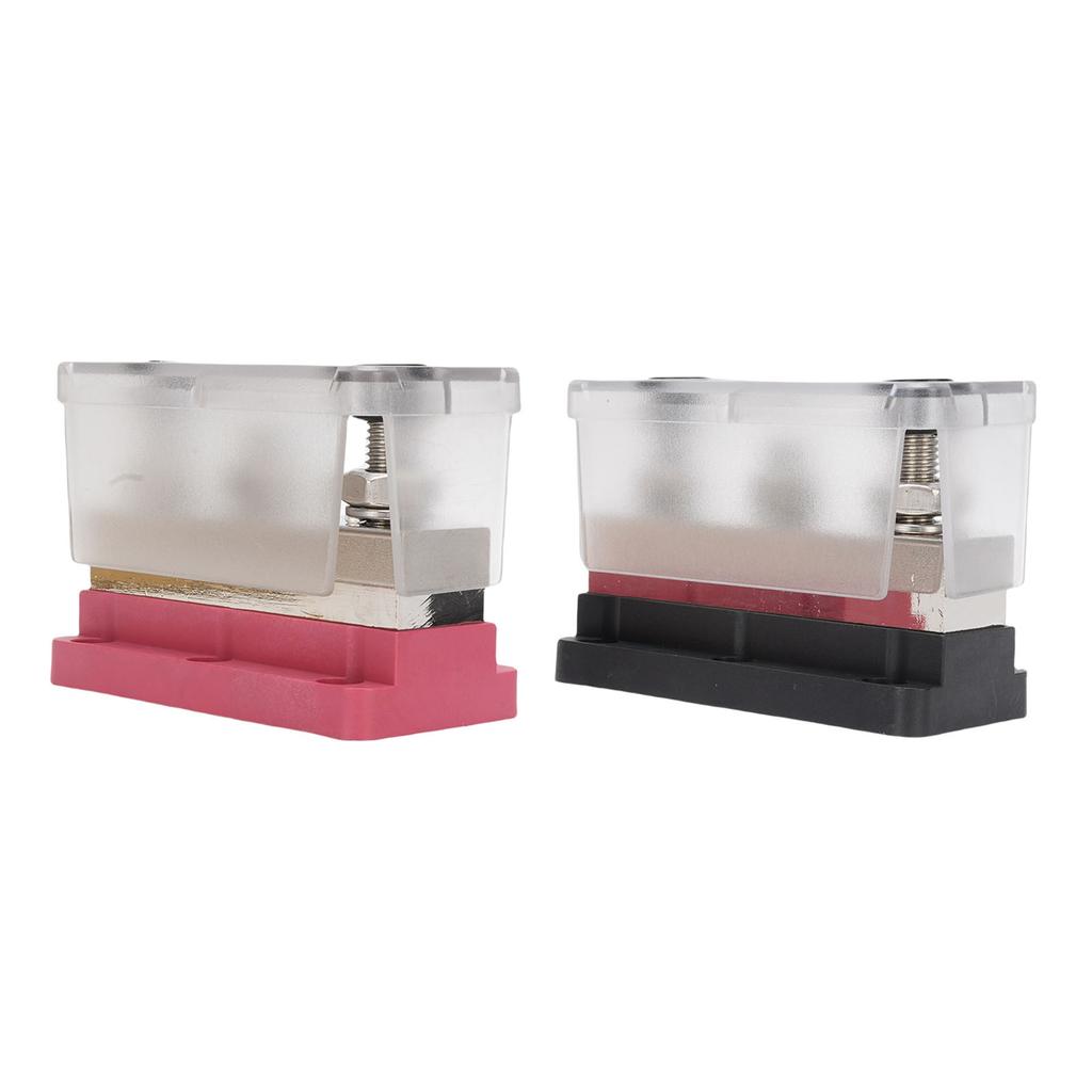 2 Stück Sammelschiene 600A Stromverteilerblock Einreihig 3-fach M10 Bolzen für Marine Auto Wohnmobil Boot Minusleitung mit Kupfer