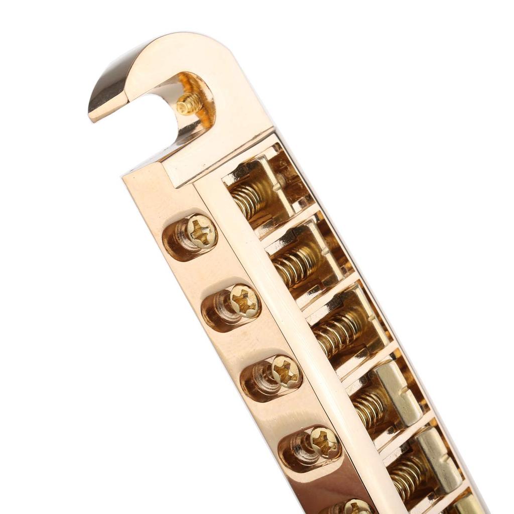 Musiclily Pro 10.5mm Pitch Pigtail Style Guitar Wraparound Bridge Tailpiece for Epiphone Les Paul and SG Electric Guitars, Gold