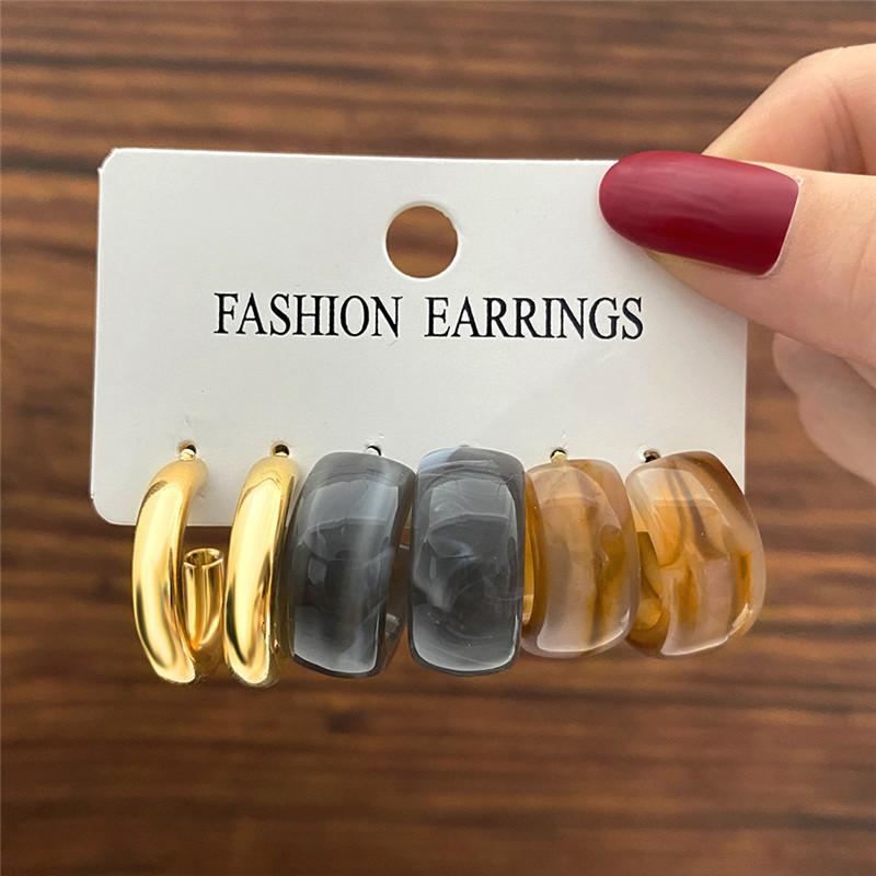 Modyle Vintage Pearl Butterfly Leopard Acrylic Earring Set For Women Girls Heart Earrings Elegant Wedding Party Jewellery