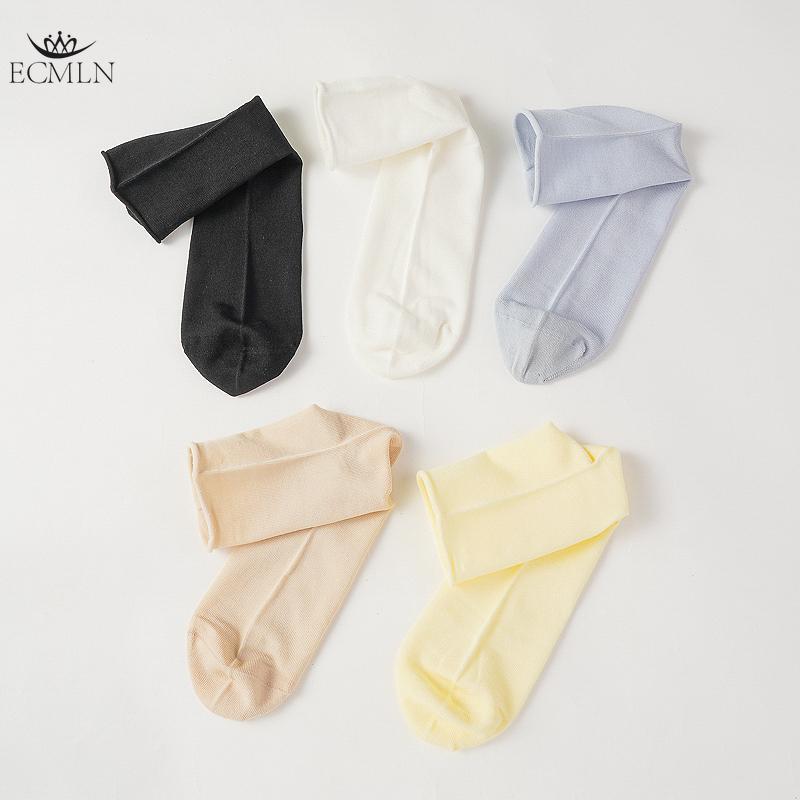 Women's Cotton Spring and Autumn Pure Color Simple Essential Anti Odor College Style Summer Breathable Socks