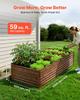 Galvanized Raised Garden Bed, 240 X 120 X 62 Cm, Rectangular Metal Planter Box Outdoor, Bottomless Elevated Planting Box with Gloves, Alu-Zinc, for