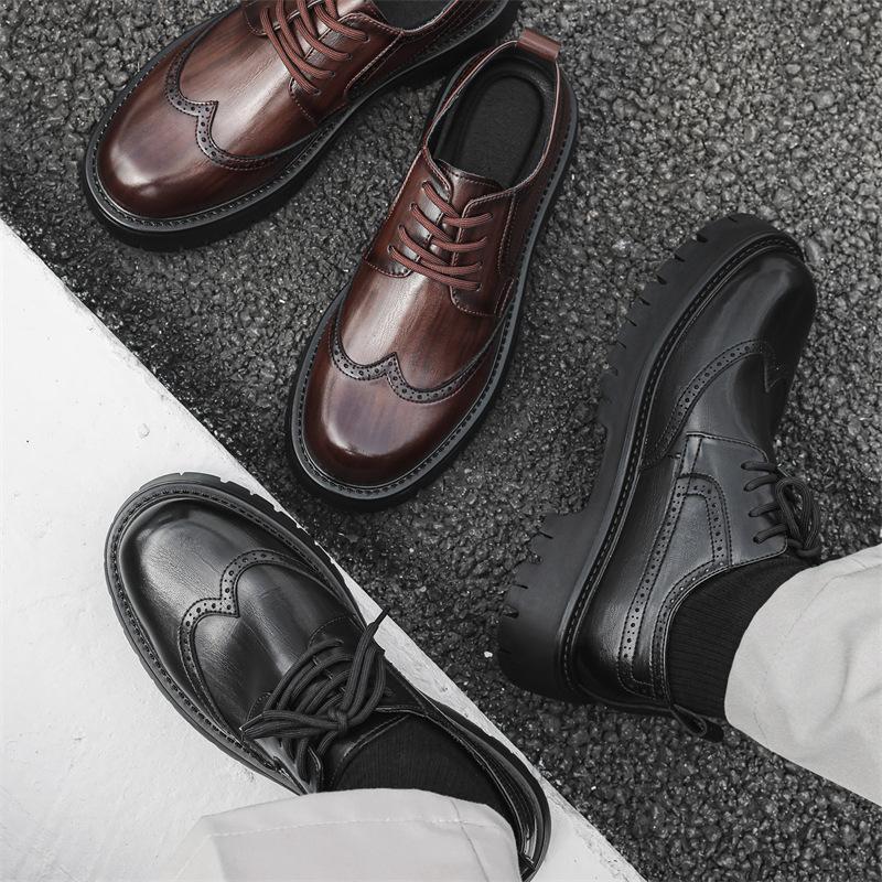 Autumn and winter Brock big head leather shoes youth low-top outdoor lace-up casual shoes fashion men's shoes 2885-J