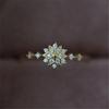Shiny Zircon Exquisite Snowflake Ring for Women 925 Sterling Silver 14k Gold Plated Romantic Wedding Jewelry