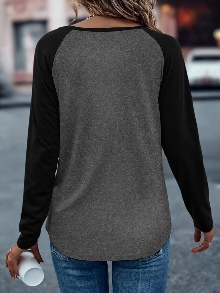 Long Sleeve T-shirt Casual Love Heart Print Graphic Winter Autumn Loose Long Sleeved Top Tee Comfortable T Shirt Women