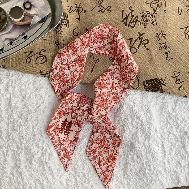 Silk Scarf, Long Strip, High-end Sense, Summer New Thin and Narrow Tied Hair, Tied Bag, Headband, Neck, Small Scarf, Decorative Belt.