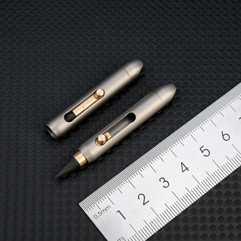 Mini Matita Eterna Portatile in Lega di Titanio Non Ha Bisogno di Temperare Matita Cancellabile Ciondolo Chiave Penna Tascabile Penna Senza Inchiostro Con 2 Pennini