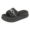 Thick-soled Rhinestone Cool Slippers for Women To Wear In Summer Thick-soled Cool Slippers One-word Drag Popular New Muffin Beach Women's Shoes