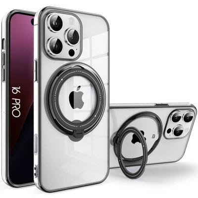 Case - E.F.CONNECTION - for iPhone 16 Pro - Transparent Silicone - Magnetic Support - Reinforced Corners