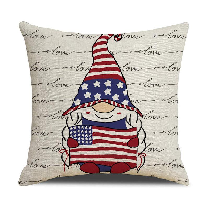 4pcs/Set Independence Day Letter Cover American Printed Sofa Cushion Cover Home Decoration New Linen Pillow Without Pillow Core