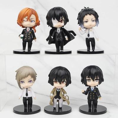 6 sztuk/zestaw Anime Bungo bezpańskie psy figurki Nakahara Chuuya My Hero Academia Model z pcv statua kolekcja prezent dla dzieci zabawka