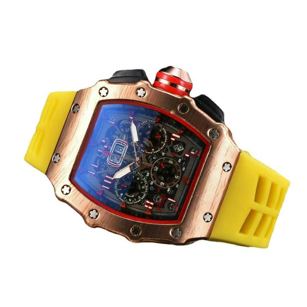 Barrel-shaped Six-needle Running Seconds Wood Grain Watch Business Imitation Carbon Fiber Grain Quartz Watch