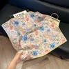 Fashion Black and White Printing Temperament Square Scarf Imitation Silk Korean Version Decorative Scarf Scarf Professional Decorative Shawl Silk Scar