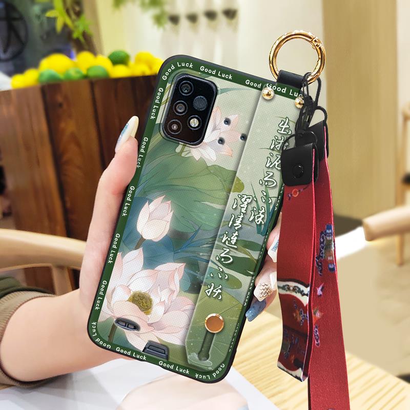 Dirt-resistant For Mom Phone Case For UMIDIGI Bison GT2/GT2 Pro Silicone Lanyard Chinese style Wrist Strap Kickstand