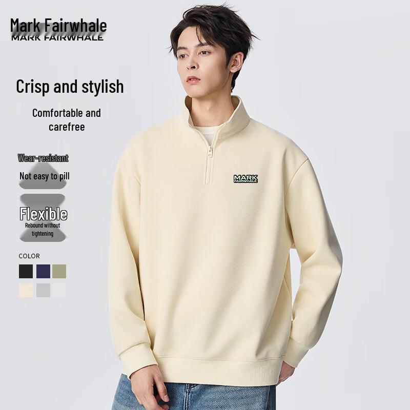 Mark Fairwhale Men's Stand-Collar Half-Zip Pullover Sweatshirt