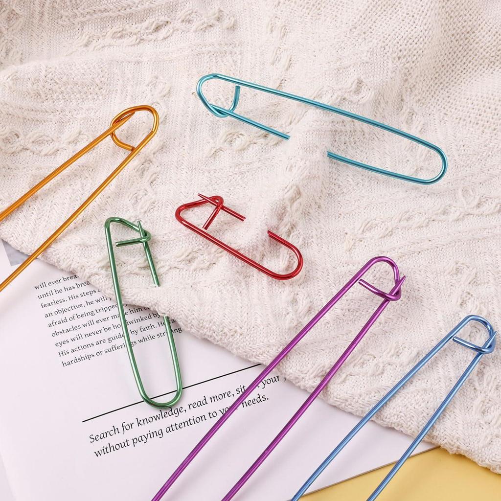 18 Pcs Yarn Stitch Holders – Knitting Stitch Holders, Cable Needles, Colorful Aluminum Crochet Stitch Markers for Sewing & Crocheting Supplies