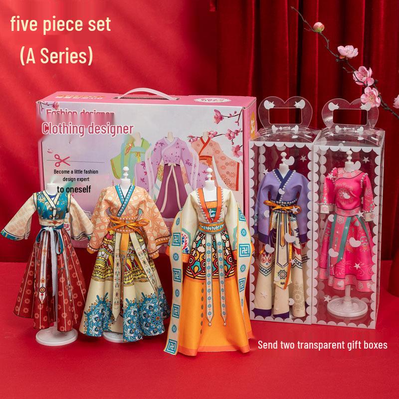 Children s DIY Hanfu Creative Dress-up Kit: Ancient Style Role-playing Clothing Materials for Girls