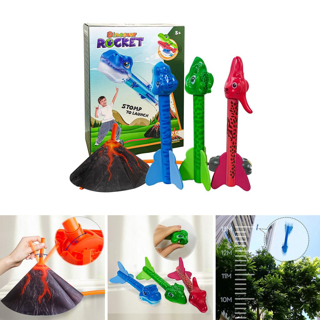 Flying Dinosaur Rockets for Outdoor/Camping/Beach/Backyard/Lawn Game Sports Colorful Rocket Theme Sport Game