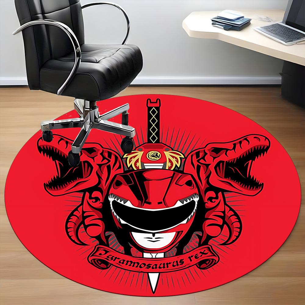 1PC Power Rangers Office Round Rug, Non-slip, Soft and Durable Office Rug for Interior Decoration, Perfect for Office yy250915088