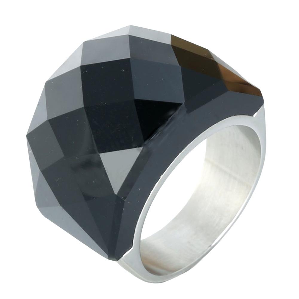 

2026 New personalized men s and women s rings, artificial opal stainless steel rings, daily party jewelry gifts No. 7