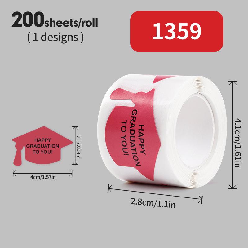 PhD Graduation Cap Blessing Sticker for Student Gifts, Bouquets, and Packaging