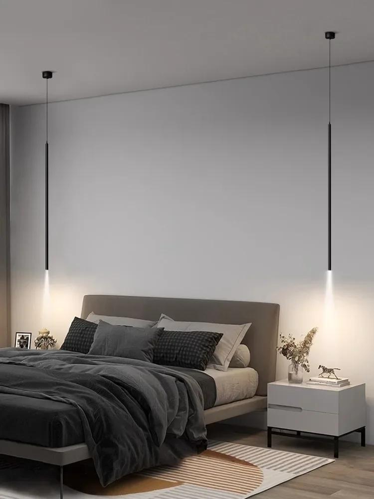Modern design long pendant light bedroom bedside reading LED pendant light living room coffee room decoration lighting fixtures