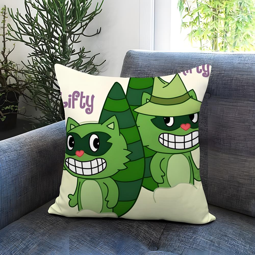 Anime Happy Tree Friends Cushion Cover Comfortable Reversible Pillow Cover Ideal for Car Sofa Bedroom & Beyond
