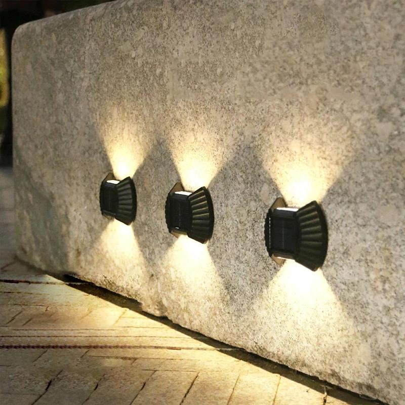LED Solar Powered Lamp Solar Light For Outdoor Garden Waterproof Fence Lighting Wall Courtyard Decor Solar Shell Wall Light
