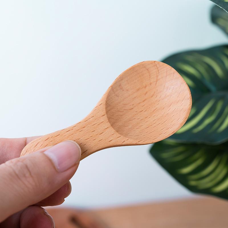 1 Stück Mini Holzlöffel Küche Gewürz Würzmittel Löffel Kaffee Zucker Teelöffel Kinder Kurzer Griff Holzschaufeln Heim Geschirr