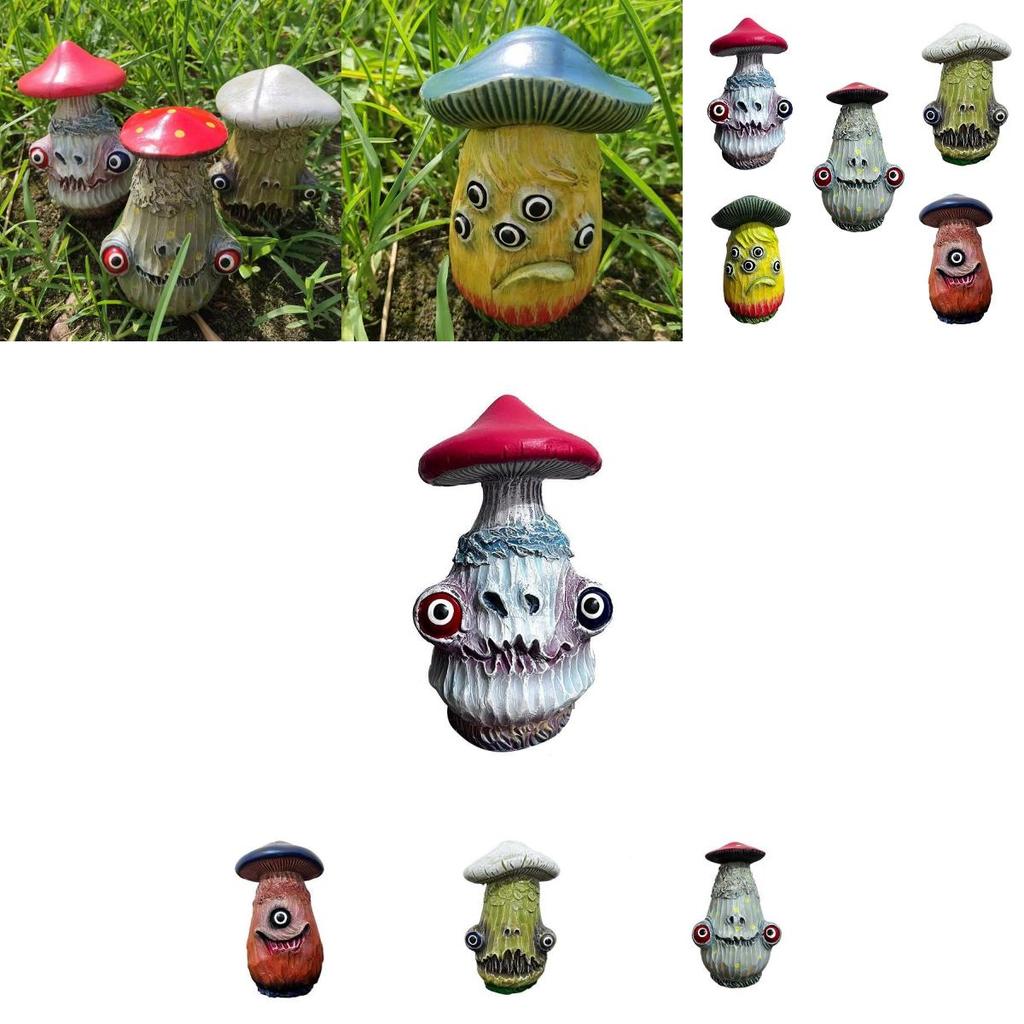 Unik Halloween-tema harts svamp dekorativ figurin för spöklik heminredning