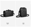 Gothic Style Textured Black Shoulder & Crossbody Bag with Rivets for Women