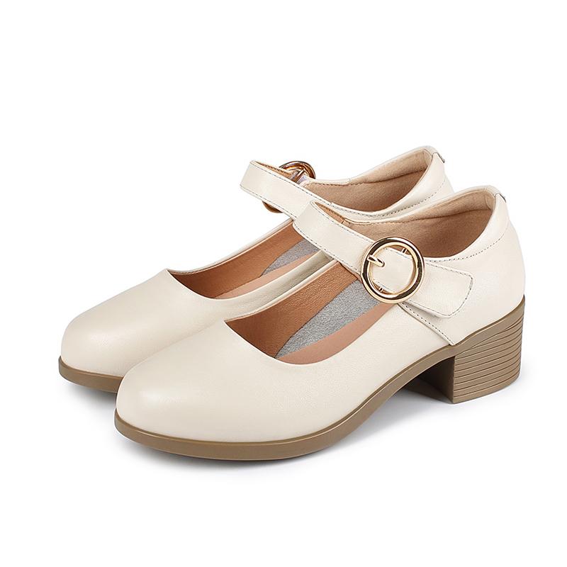 Mode AIYUQI Damen Mary Jane Schuhe 2025 Herbst Neu Echtes Leder Damen Schuhe Große Größe Rutschfest Mama Schuhe